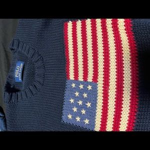 Ralph Lauren polo boys American Flag Sweater Medium 10/12